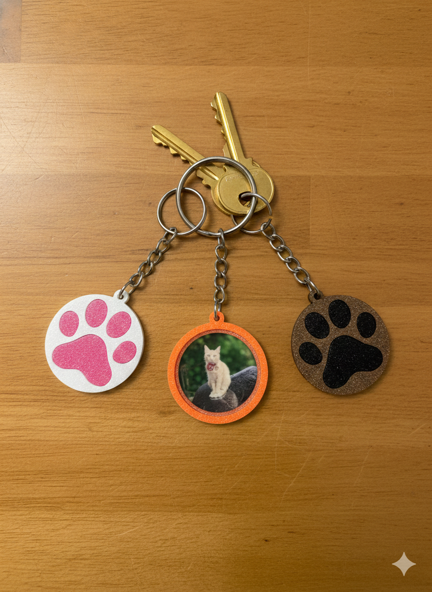 Lllavero de huellita con foto